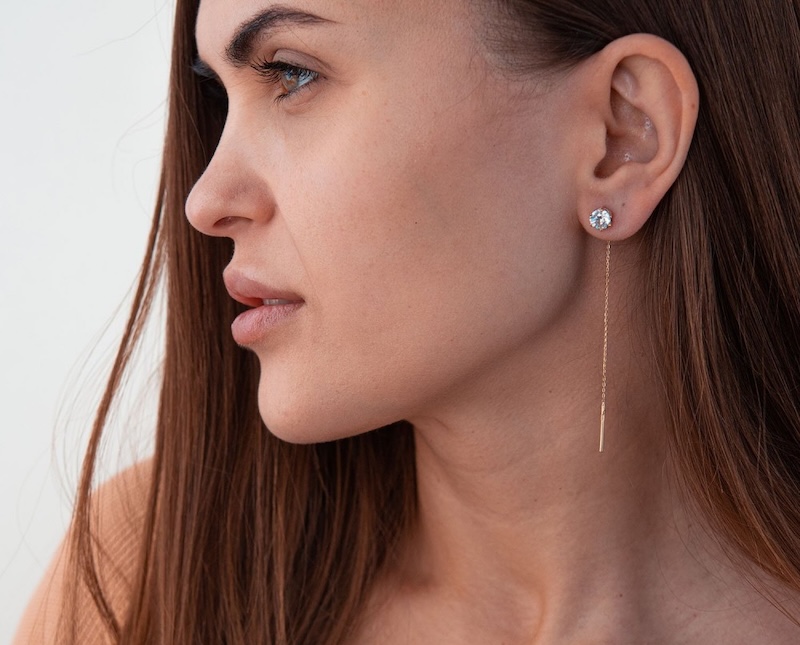 Золотые серьги-протяжки